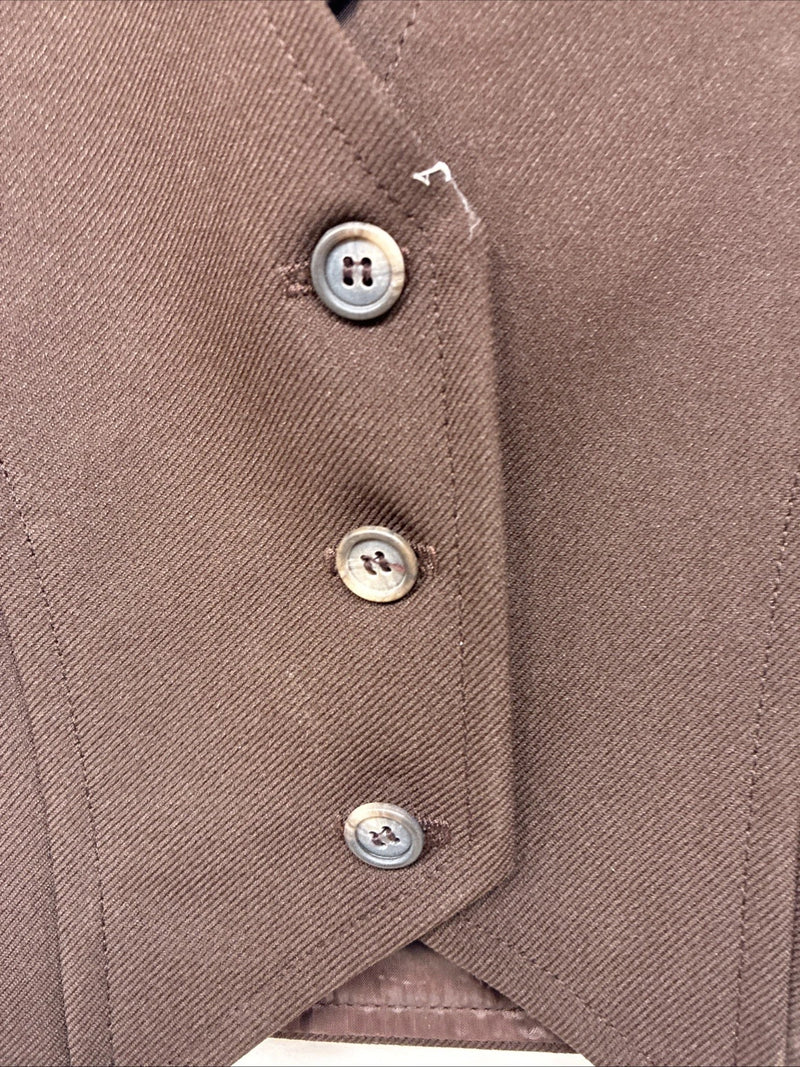 New Women’s Dickson Jenkins Brown Button Up Vest Size 6 TT-116