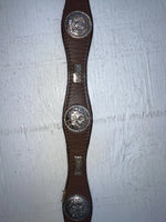 New Brown Genuine Leather Nocona Silver Pendent 26” Belt #3016602 NN-84