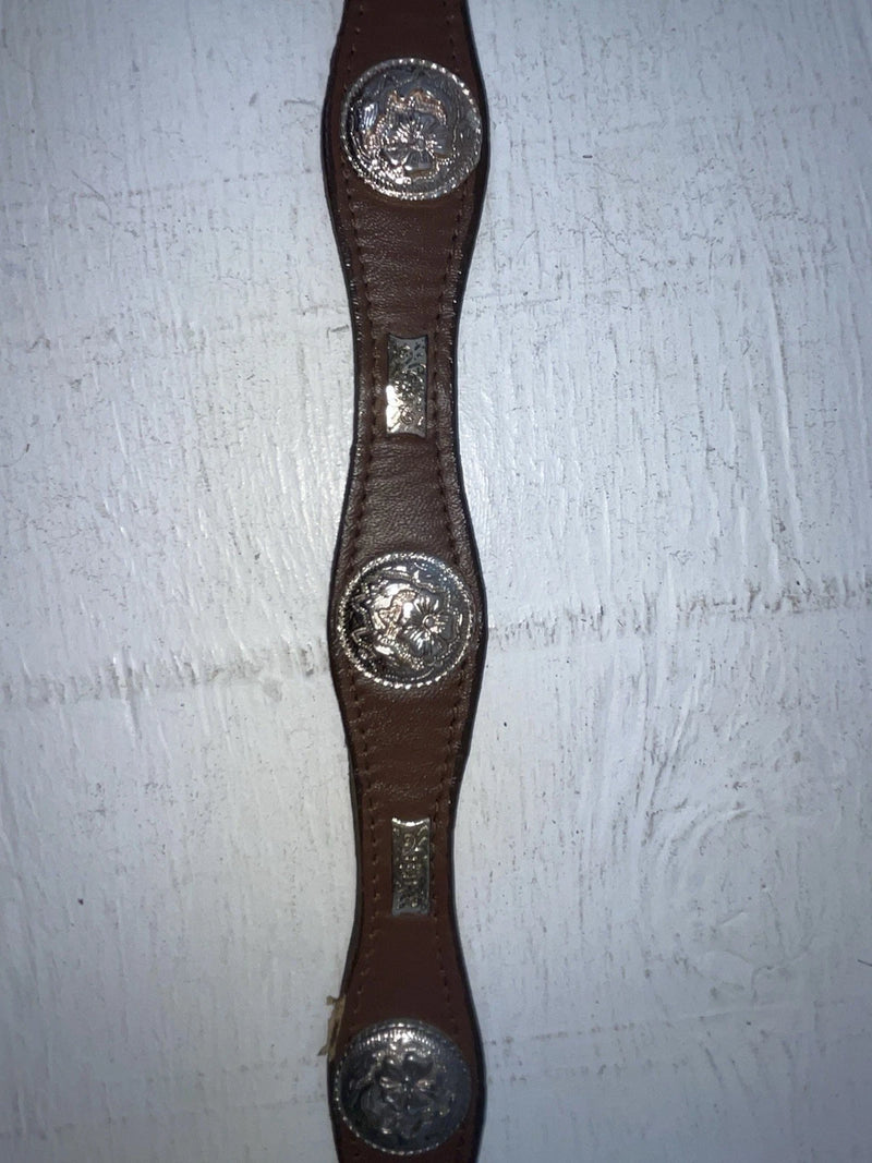 New Brown Genuine Leather Nocona Silver Pendent 26” Belt #3016602 NN-84