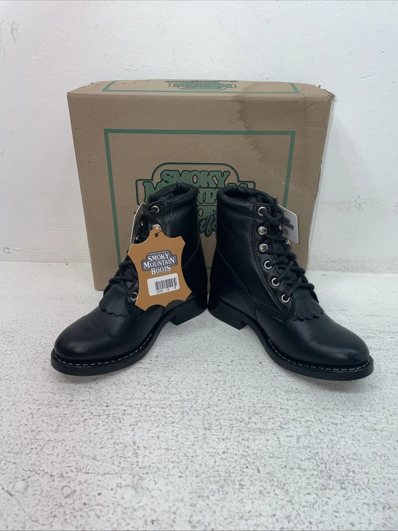 New Kids Black Lace Up Smoky Mountain Cowboy Boots. 3009 C 13 R. 23-63