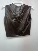 New Women’s Brown 1849 Authentic Ranchwear Show Vest XS G-609
