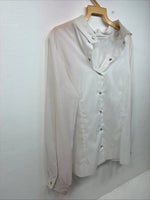 New Women’s Prior White Long Sleeve Pearl Snap English Shirt 38 KK-64