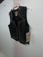 New Women’s 1849 Authentic Ranchwear Black Star Western Show Vest XXS WW-76