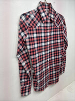 New Women’s Panhandle Slim Red Plaid Long Sleeve Pearl Snap Sis E32 MM-52
