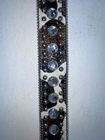New Cow Print Genuine Leather Blazin Roxx Silver Bling L Belt #N3511662 Z-61