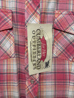 New Women’s Cumberland Pink Plaid Long Sleeve Pearl Snap Large GG-75