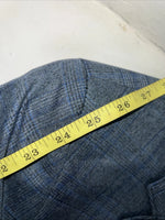 New Men’s Circle S Blue Plaid Suit Jacket 46R #25832 X-606