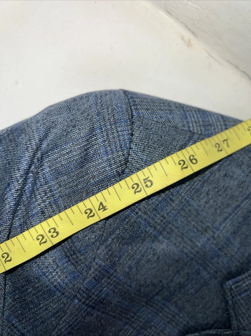 New Men’s Circle S Blue Plaid Suit Jacket 46R #25832 X-606