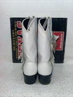 New Kids White With Fringe Texas Brand Cowboy Boots. C 2697 13.5 13 1/2 D. 23-90