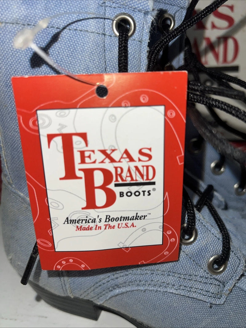 New Children’s Blue Texas Brand Lace Up Cowboy Boots. 9.5 9 1/2 D. 24-24 