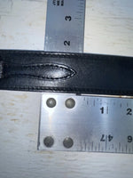 New Black Genuine Leather Chambers Weave And Silver Pendent 32” Belt Z-111