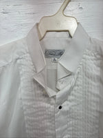 New Formal Mart White Long Sleeve Button Up English Shirt Large X-102
