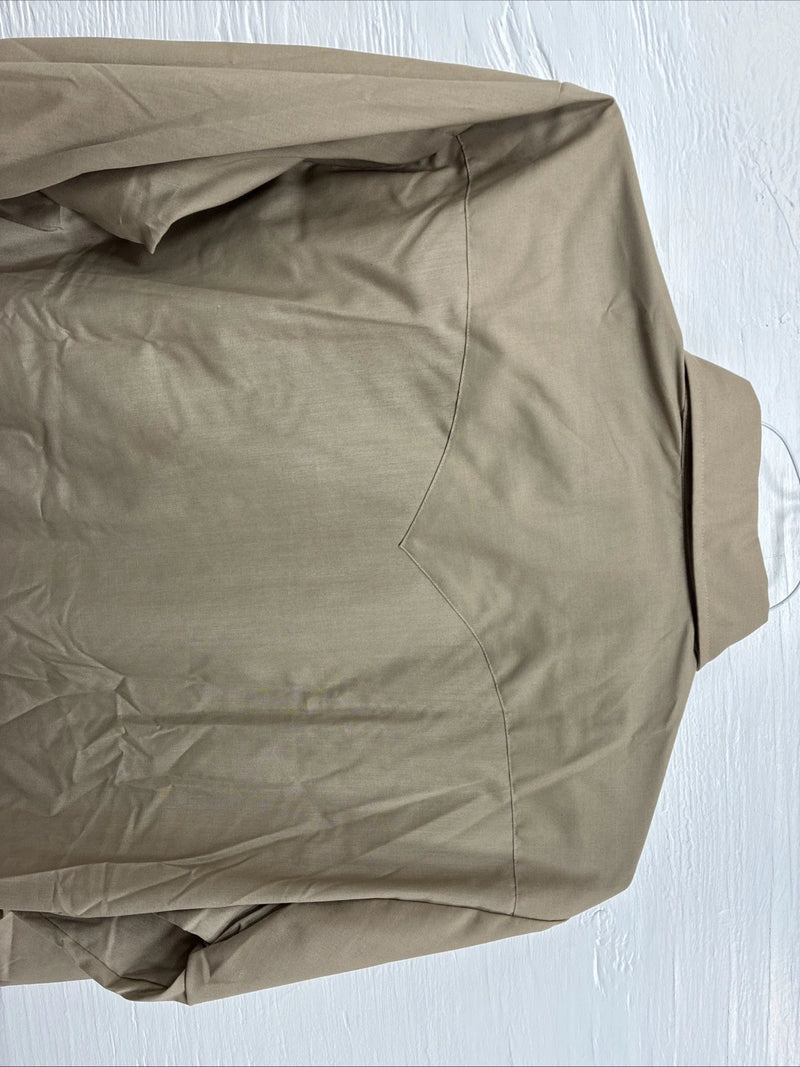 New Men’s H Bar C Brown Simple Long Sleeve Pearl Snap 16 X 33 Large A-65