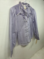 New Kids Kid Kountry Purple Designed Long Sleeve Pearl Snap Size 10 YY-57