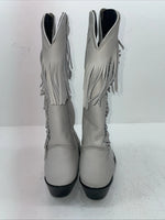 New Women’s White With Fringe Capezio Cowboy Boots. L 697 8 M. 16-47