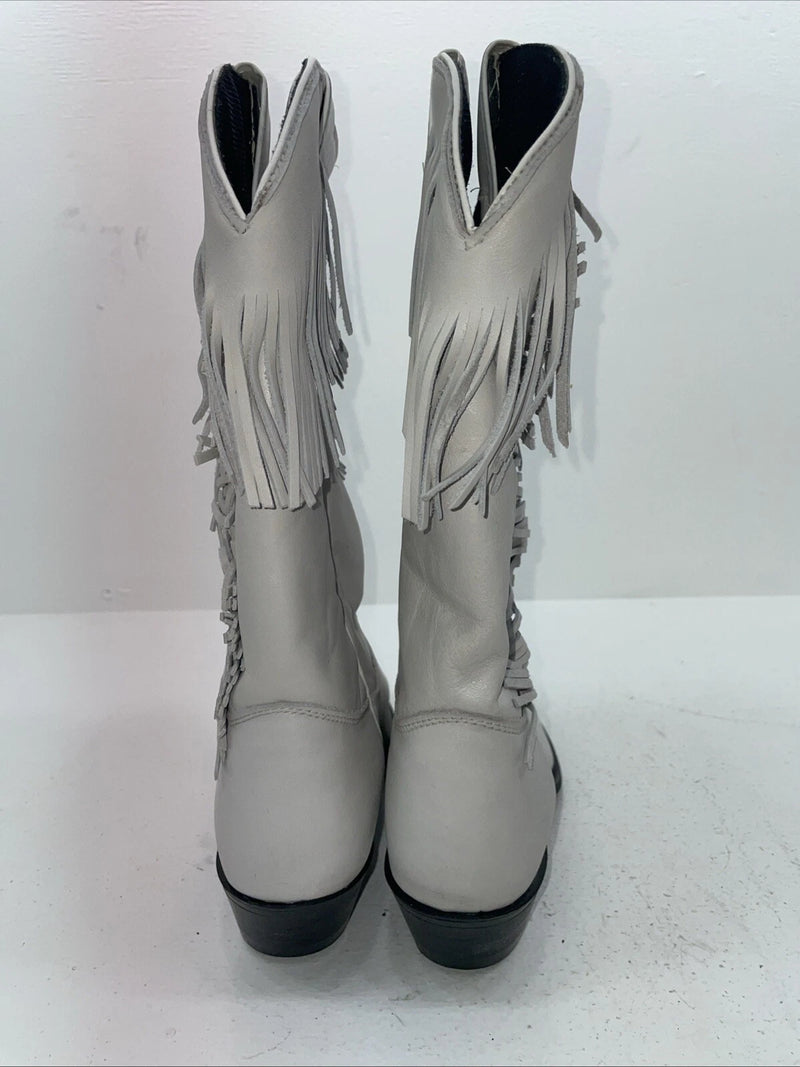New Women’s White With Fringe Capezio Cowboy Boots. L 697 8 M. 16-47
