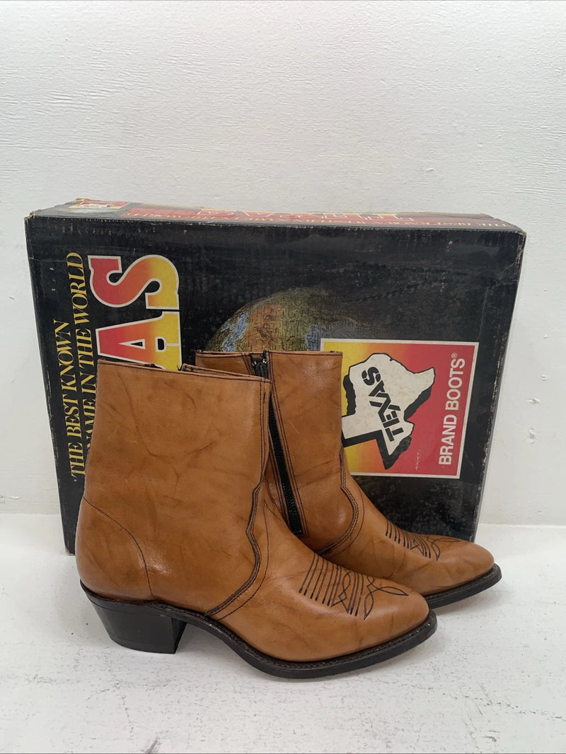 New Men’s Brown Texas Brand Cowboy Boots. M  354 10 D. 6-55