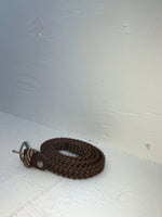 New Brown Genuine Leather Braided 34” Belt JJ-15