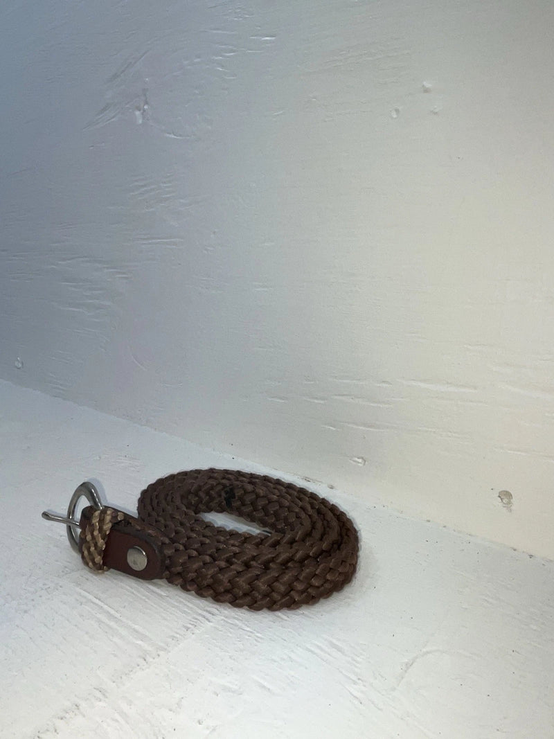 New Brown Genuine Leather Braided 34” Belt JJ-15