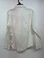 New Women’s Cumberland White Gem Long Sleeve Pearl Snap Medium LL-83