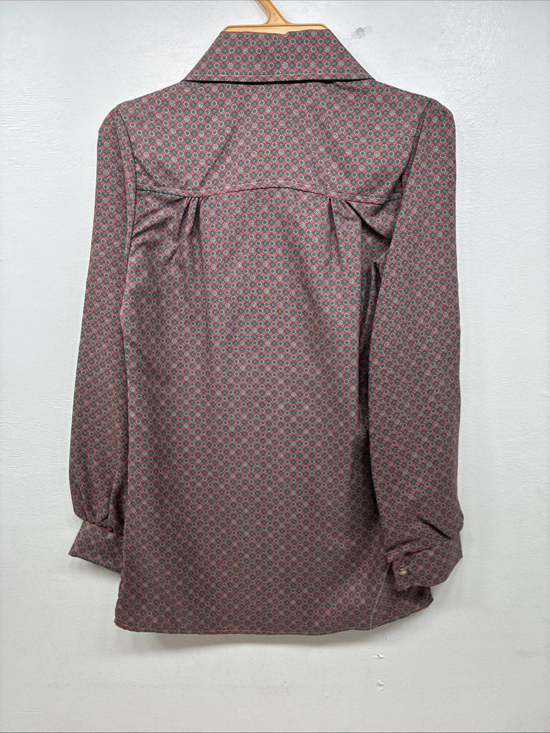 New Women’s Dickson Jenkins Red Designed Long Sleeve Pearl Snap Size 32 MM-81