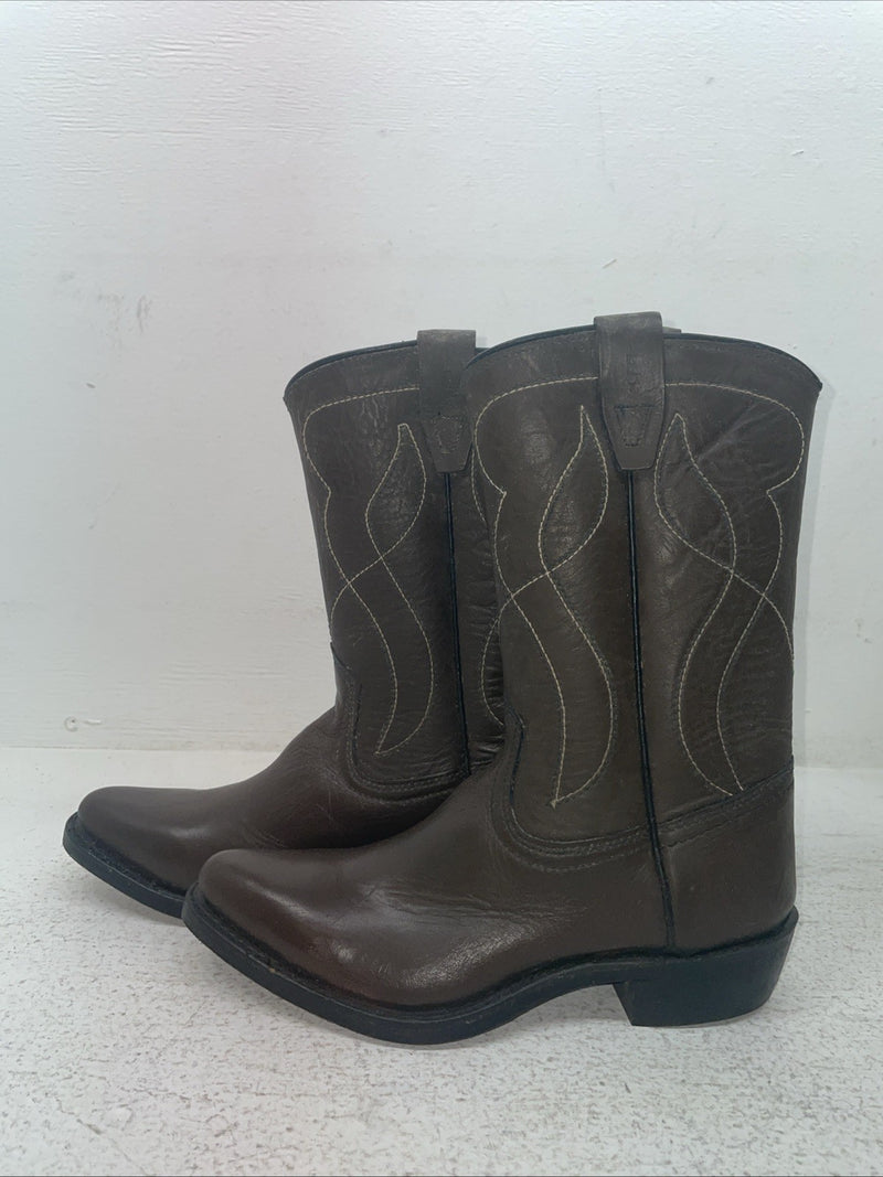 New Youth Brown Texas Brand Cowboy Boots. 4211 5 D. 2-139