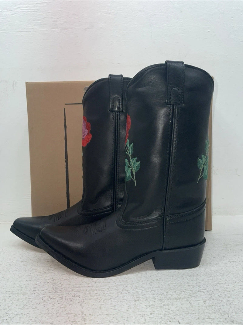 New Youth Black Smoky Mountain Cowboy Boots. 3688 Y 4.5 4 1/2. 22-116