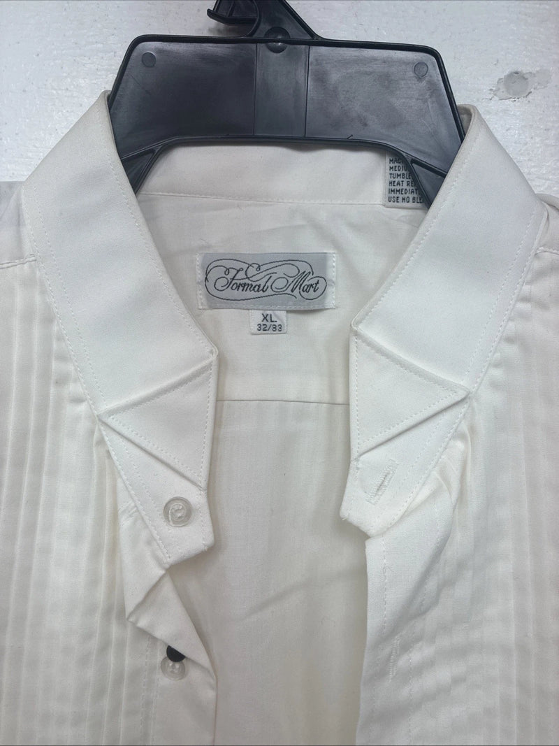 New Formal Matt White Long Sleeve Button Up English Shirt XL TT-41