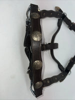 New Brown Leather Full Horse Show Halter Silver Buckles 3C-16
