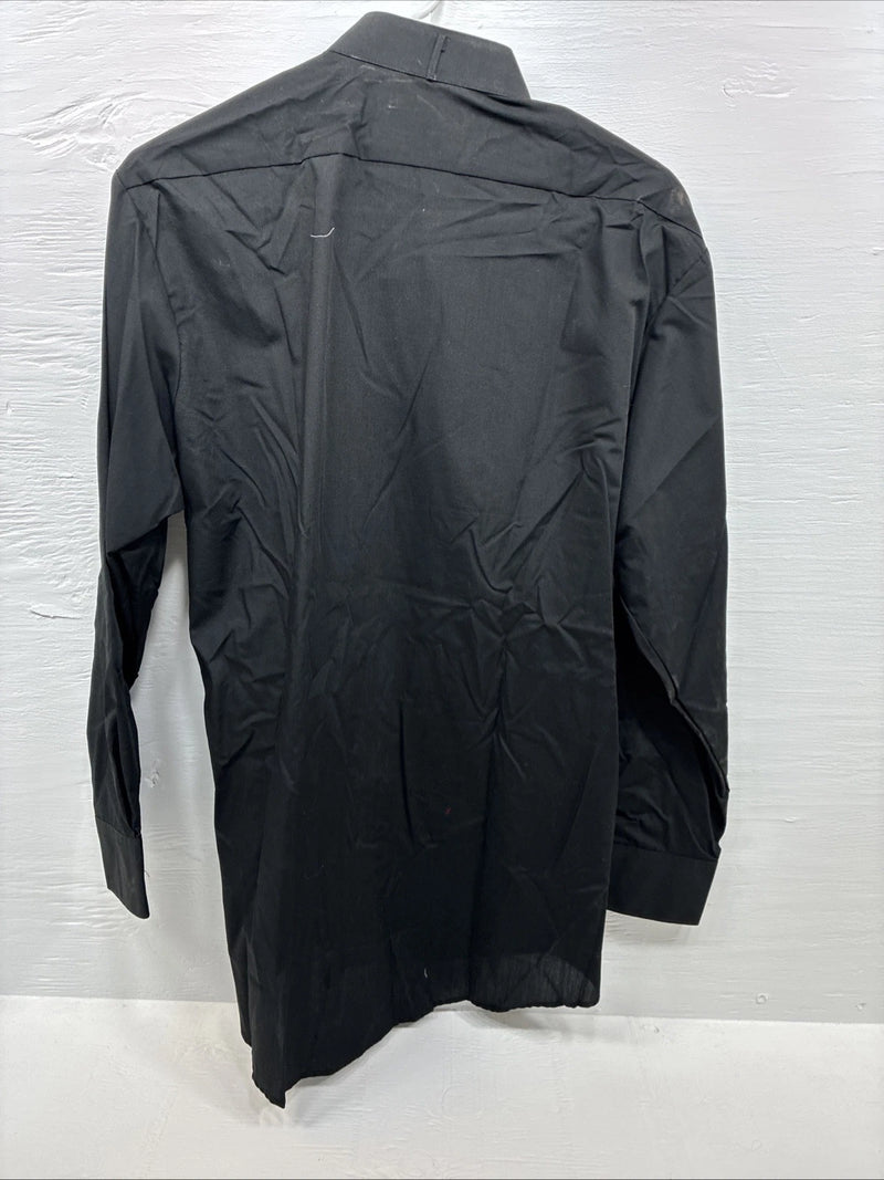 New Men’s Classix Black Long Sleeve Button Up Medium 32/33 E-79