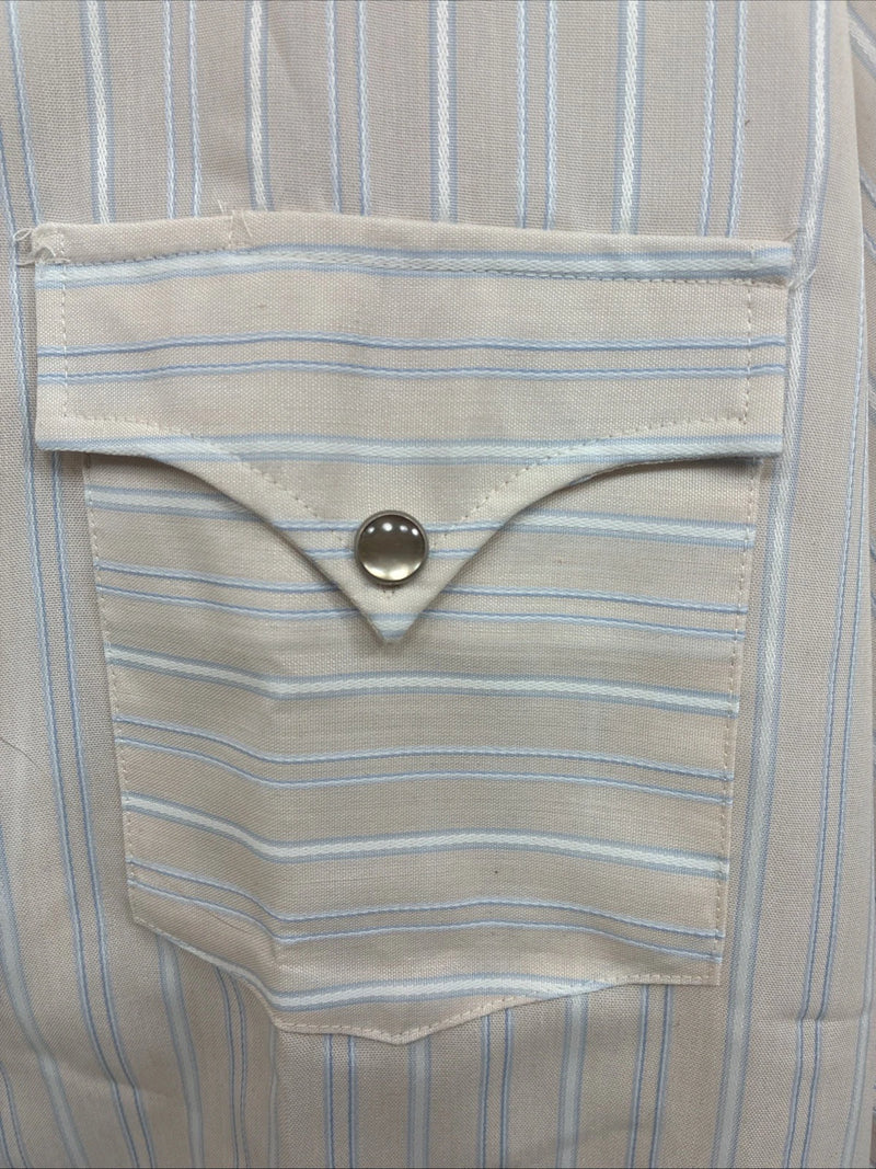 New Men’s H Bar C Multicolor Stripe Long Sleeve Pearl Snap 15.5 Medium K-95