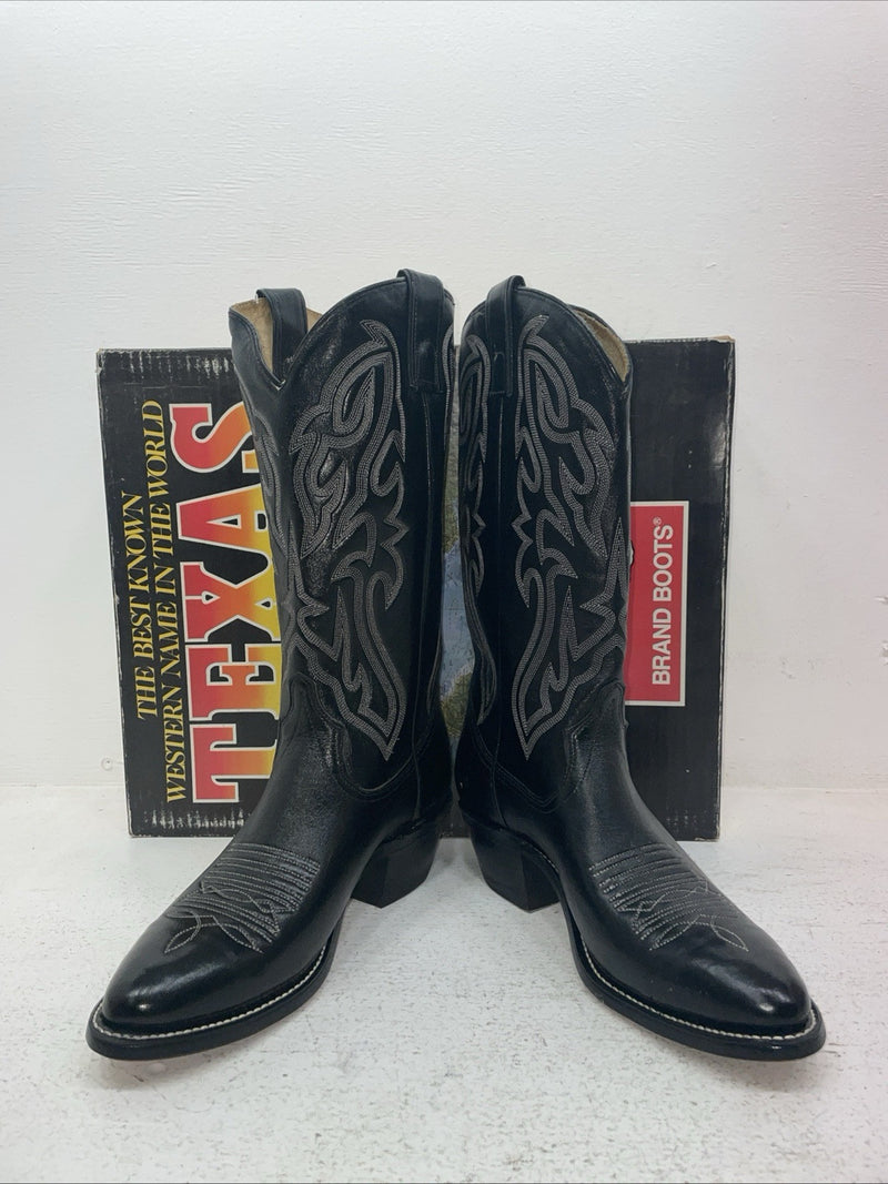New Men’s Black Texas Brand Cowboy Boots. 7800 8.5 8 1/2 D. 3-119