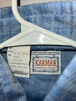 New Men’s Blue Karman Short Sleeve Pearl Snap Shirt. 15 M P-79