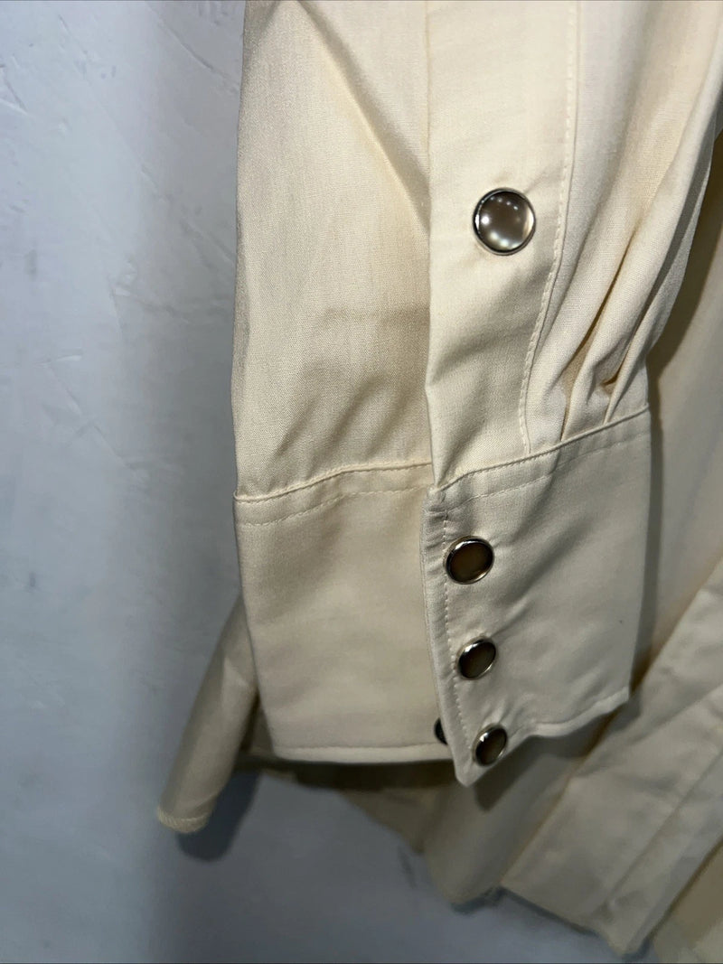 New Men’s Yellow Circle S Pearl Snap Long Sleeve Shirt 15x32 M P-33