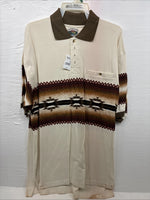 New Men’s Cumberland Brown Western Designed Short Sleeve Polo Shirt XL J-31