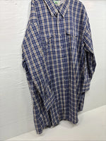 New Men’s Mesquite Blue Flannel Long Sleeve Pearl Snap 20 X 36 4XL  H-62