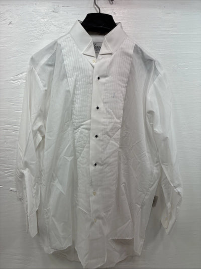 New Classix White Long Sleeve Button Up English Shirt 15-15.5 Medium AA-23