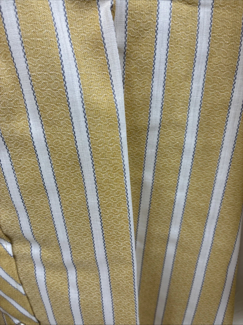 New Men’s Fenton Yellow Stripe Long Sleeve Pearl Snap 16 Large CC-69