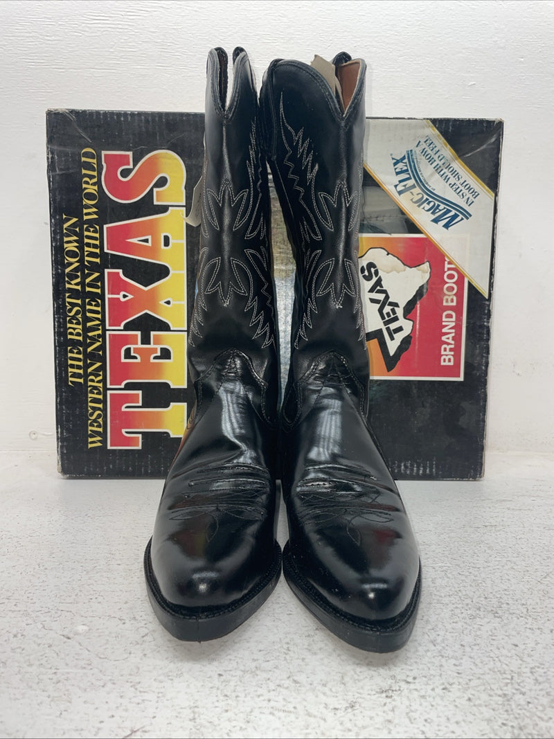 New Men’s Black Texas Brand Cowboy Boots. 1230 8.5 8 1/2 D. 4-114