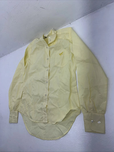 New Women’s Yellow Mustang Long Sleeve Button Up English Riding Shirt. 32 G-25