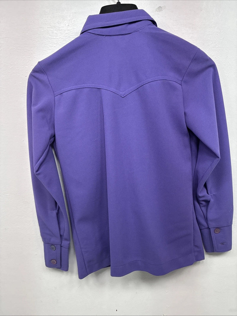 New Women’s Western Fashions Purple long Sleeve Button up Size 14 YY-14