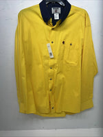New Men’s Yellow Wrangler PBR Long Sleeve Button Up Shirt. XL S-28