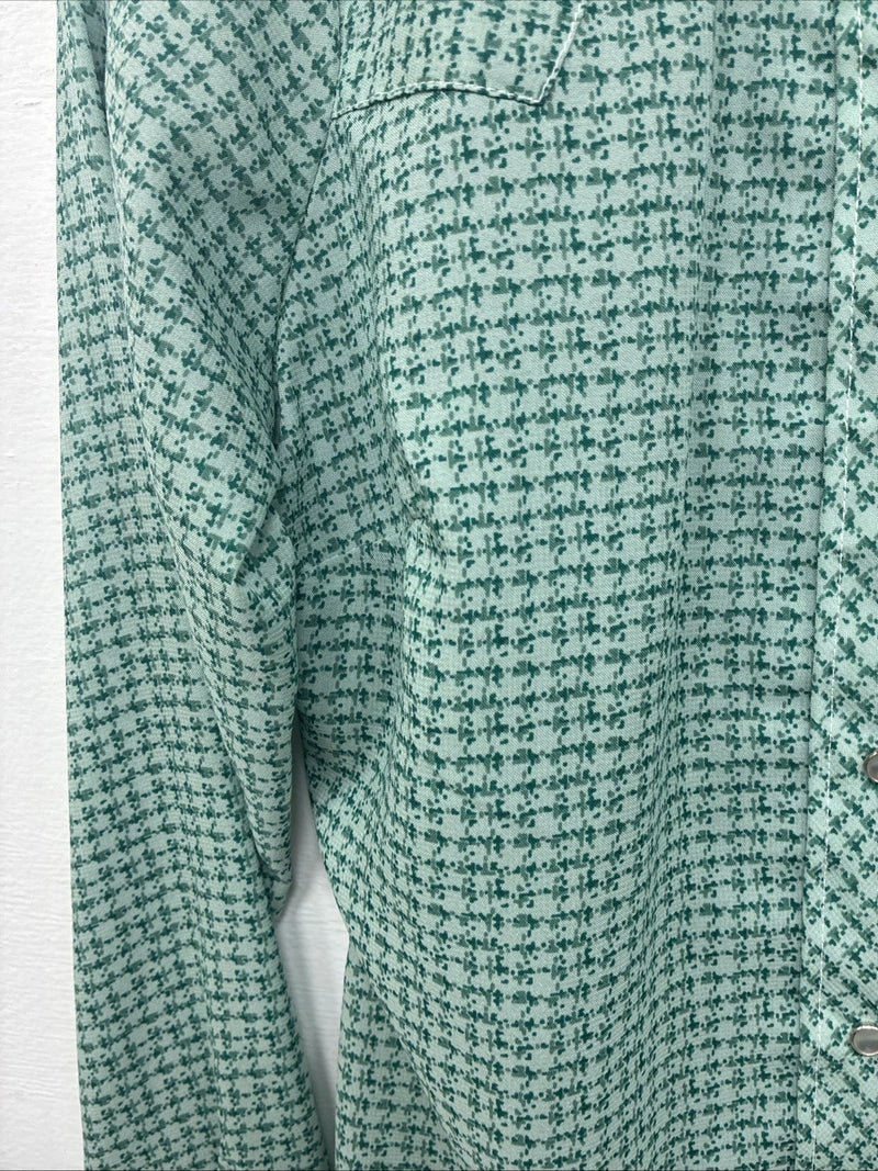 New Women’s Dickson Jenkins Green Design Long Sleeve Pearl Snap Size 30 GG-2