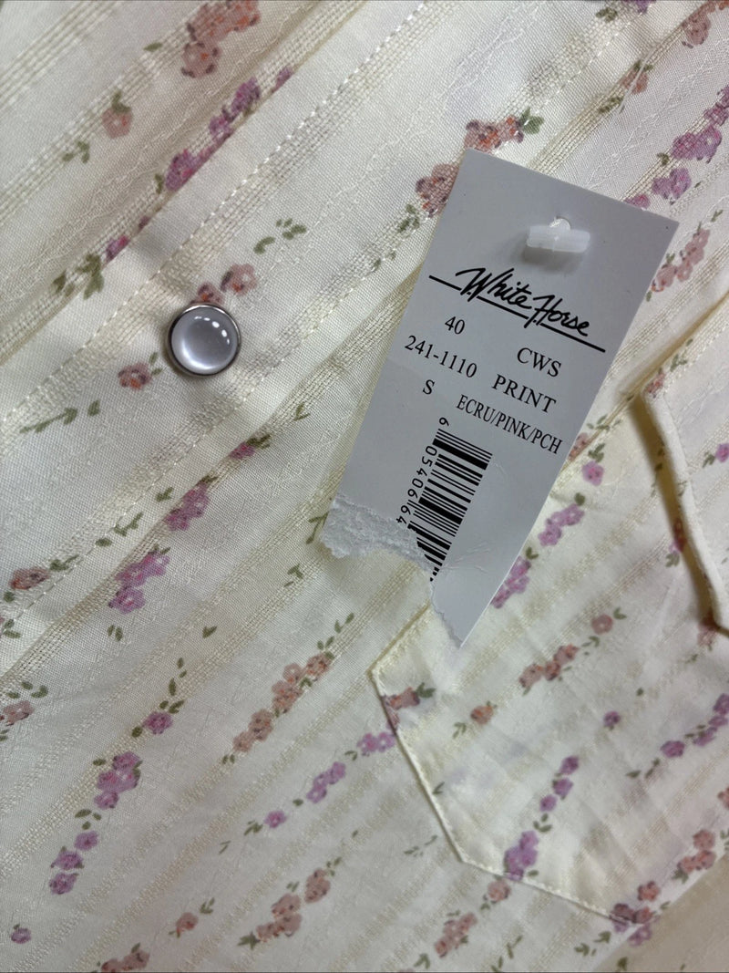 New Women’s White Horse Yellow Floral Long Sleeve Floral Small DD-96