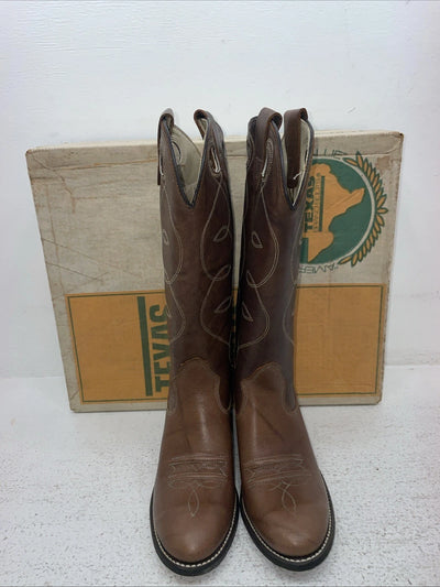New Women’s Brown Texas Brand Cowboy Boots. B 191 4.5 4 1/2 B. 2-61