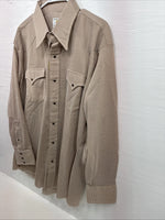 New Men’s Dickson Jenkins Brown Design Long Sleeve Pearl Snap 17.5 X 33 XL R-79