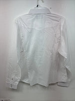 New Women’s White Horse White Gem Long Sleeve Pearl Snap XL II-29