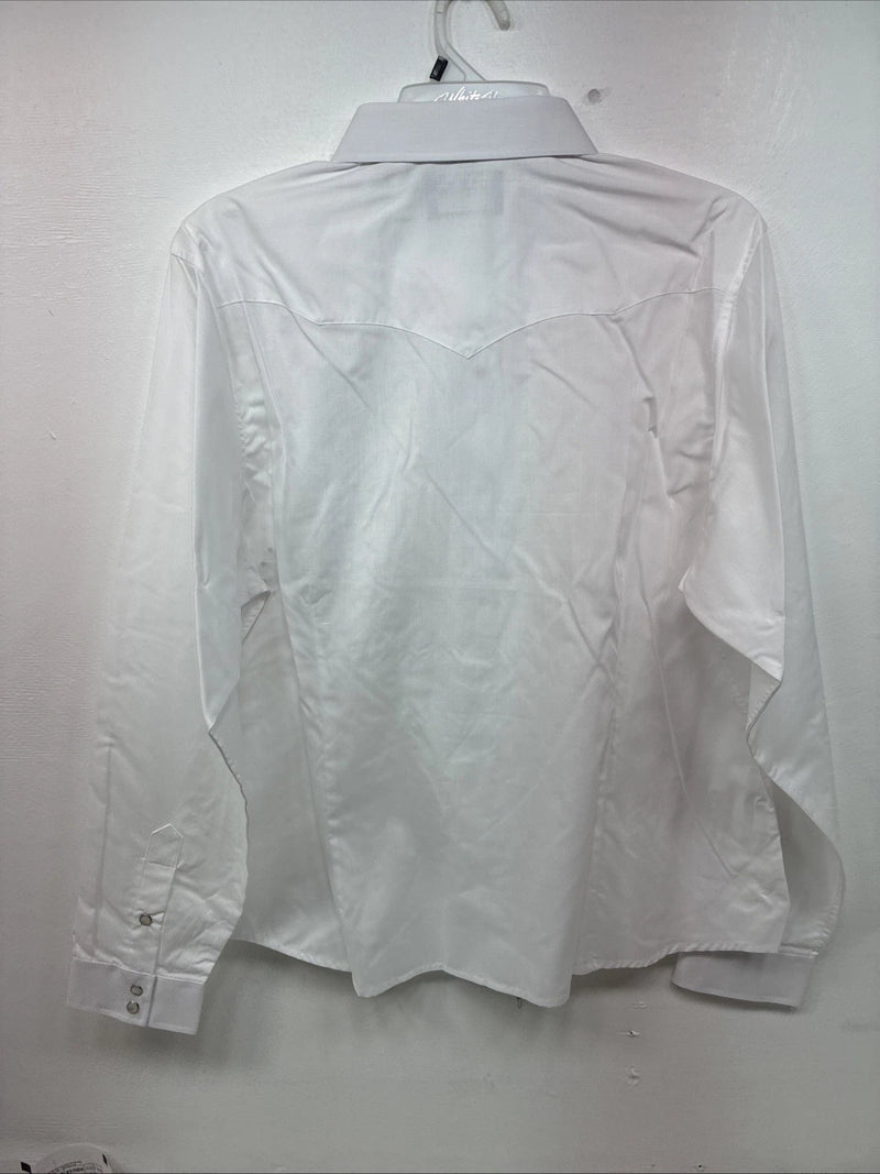 New Women’s White Horse White Gem Long Sleeve Pearl Snap XL II-29
