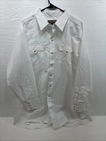 New Men’s Panhandle White Western Long Sleeve Pearl Snap 2XL E-71