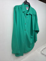 New Women’s H Bar C Green Long Sleeve Button Up Size 38 MM-88